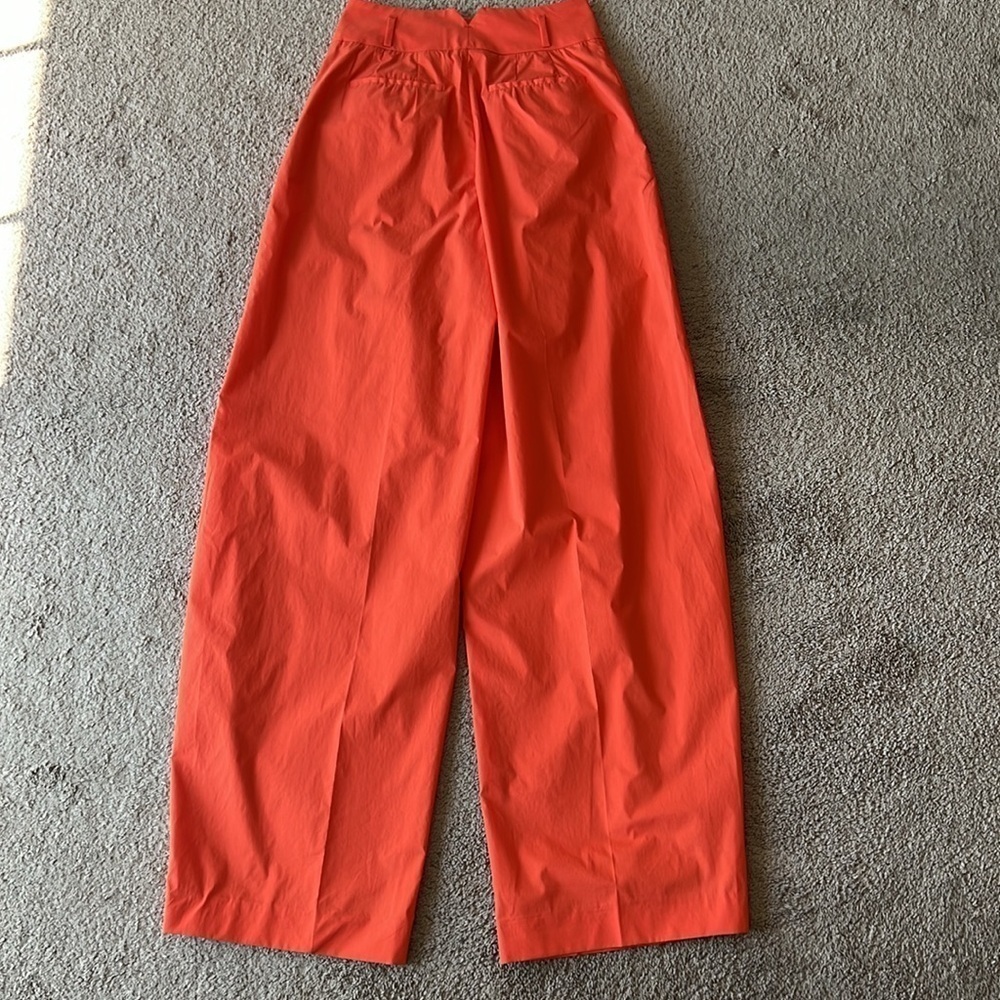 ALTUZARRA Tyr Wide-Leg Pleated Pants Bright Orange - Picture 5 of 15